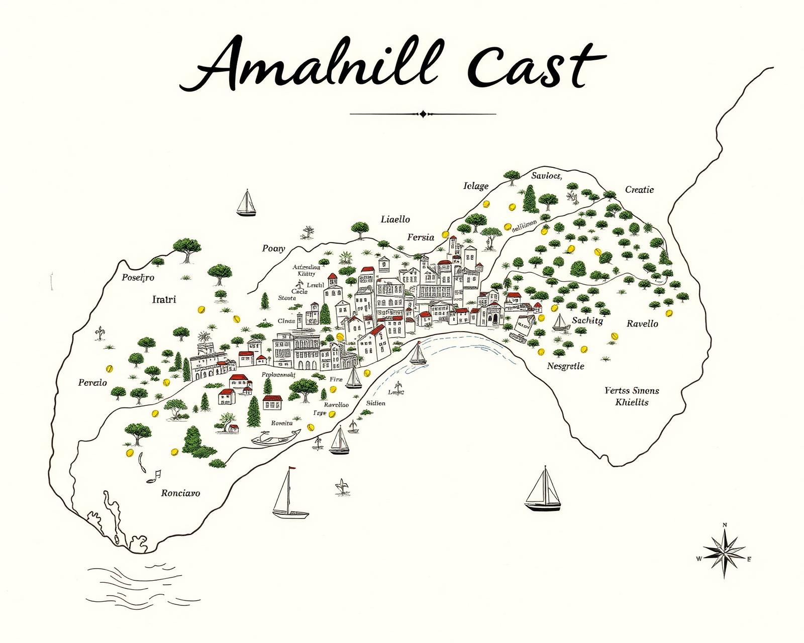 Map of the Amalfi Coast